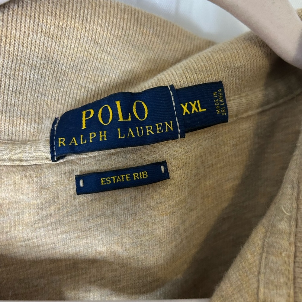 Ralph Lauren Men's Tan Estate-Rib Quarter-Zip Pullover - Picture 2 of 7